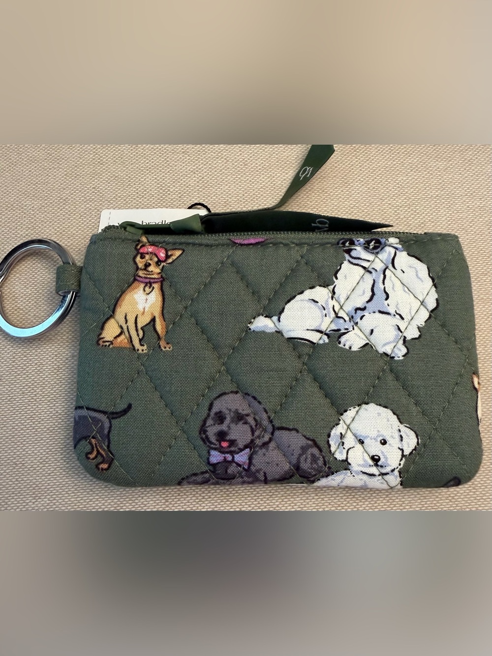 Vera Bradley Zip ID Case In Dog Park Pattern New With Tag